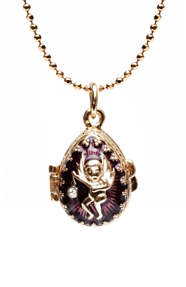 Angel Opening Violet Egg Pendant
