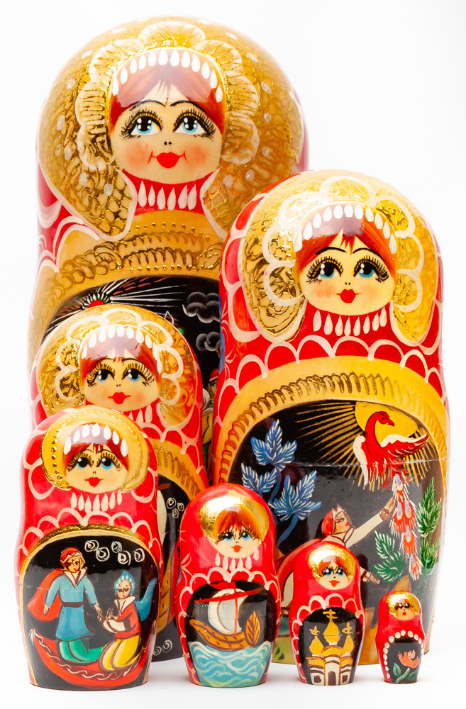 Shop Exclusive Nesting Dolls 210 mm Russian Fairytale handpainted Wooden Matryoshka Doll 7 pcs (by Valery Crafts) online at Skazka.site | Eligible for fast shipping and free returns. 210 mm Russian Fairytale handpainted Wooden Matryoshka Doll 7 pcs (by Valery Crafts)
