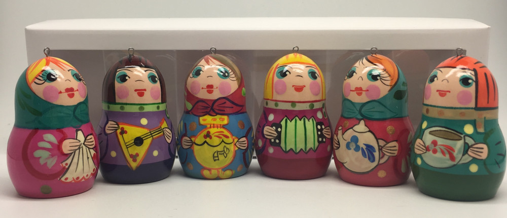 Matryoshka with Russian Traditions Christmas Ornaments