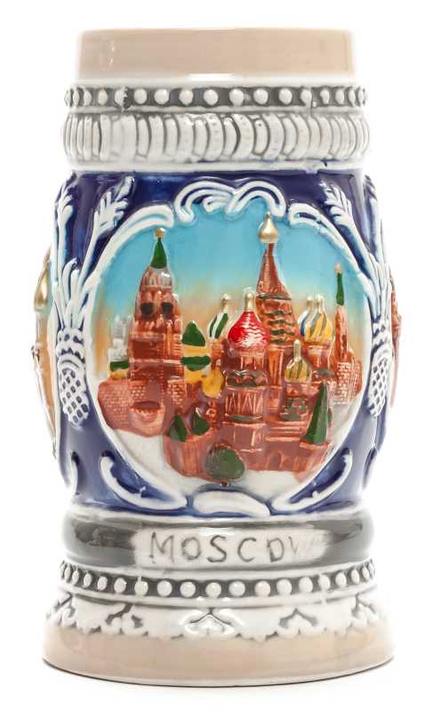 Moscow Attractions Ceramic Beer Mug
