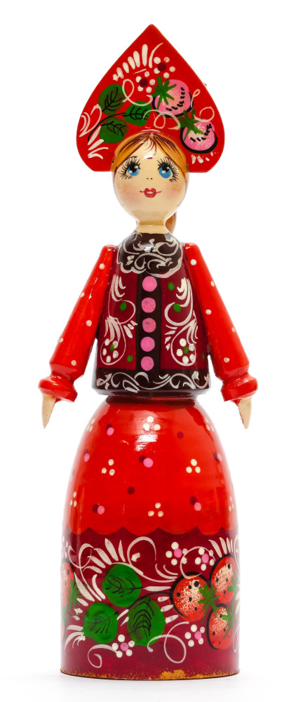 170 mm Russian Girl in Kokoshnik hand painted Wooden Doll (by Summer Shine)