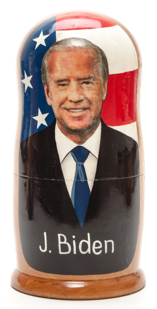 180 mm Joe Biden Handmade wooden Matryoshka Nesting Doll 5 pcs (by 3A Studio)