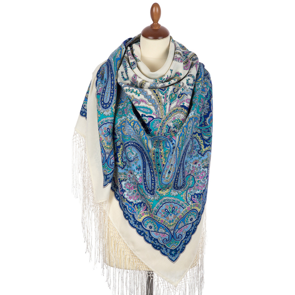 Shop Thick Woolen Fabric Shawls with Silk Fringe 148x148 cm Шаль «Караван» online at Skazka.site | Eligible for fast shipping and free returns. Шаль «Караван»