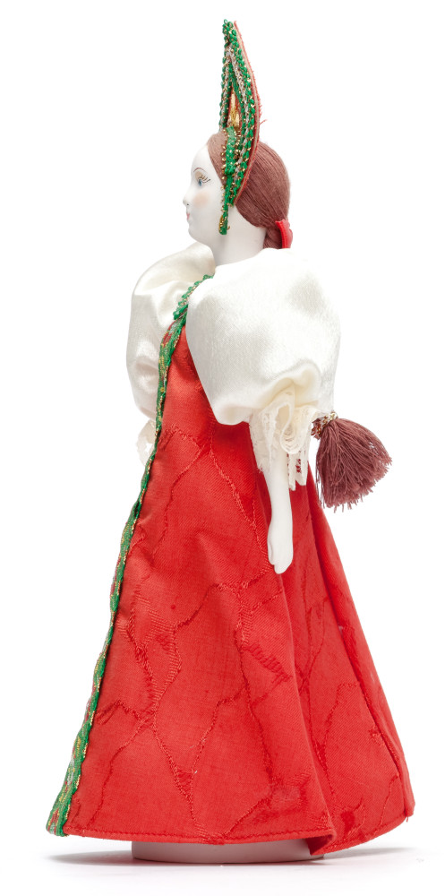 Porcelain Doll in a Russian Dress and Kokoshnik - 11 Inches (by Le Russe)