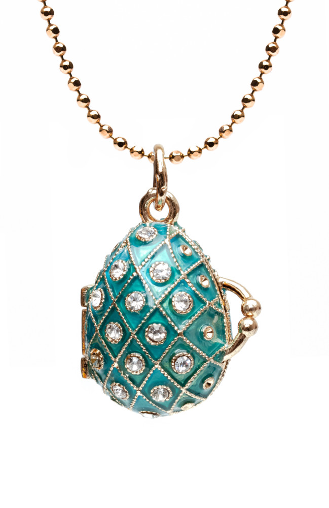 Mesh Opening Light Blue Egg Pendant