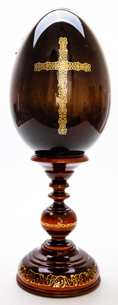410 mm Theotokos of Pochayiv hand painted on wooden egg (by Hamlet Crafts)