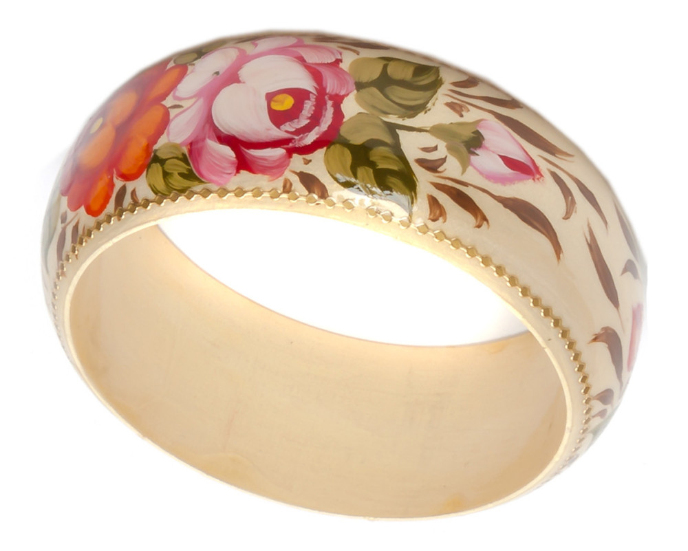  80x31 mm Zhostovo Hand Painted Bracelet (by Lada Workshop)
