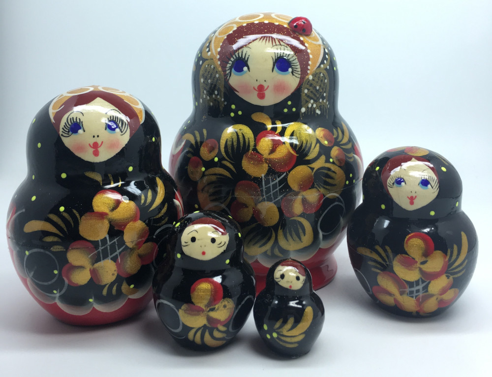 Flowers Art Matryoshka Doll 5pcs