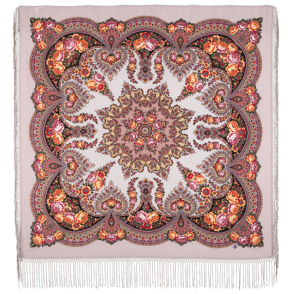 Shop Double-Thread Woolen Yarn Scarves with Knitted Silk Fringe 135x135 cm Платок «Пламень сердца» online at Skazka.site | Eligible for fast shipping and free returns. Платок «Пламень сердца»