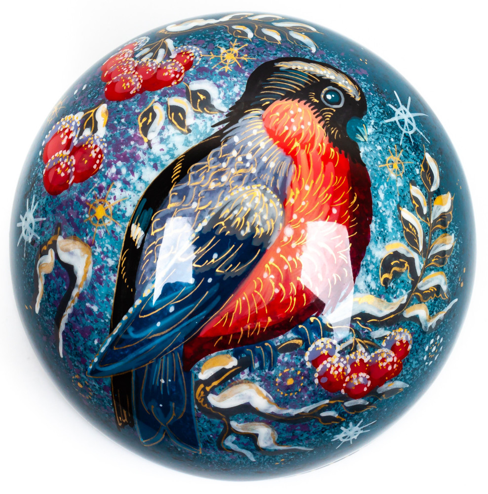 100x60mm Bullfinch Hand Painted Jewellery Box (by Sadko Workshop)