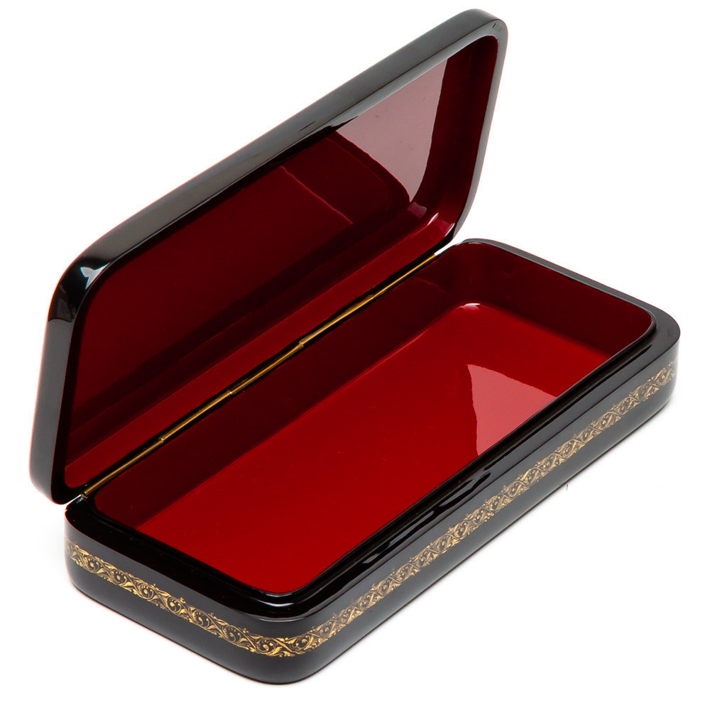 150x70mm Troika hand painted lacquered box from Palekh (by Pavel Studio)