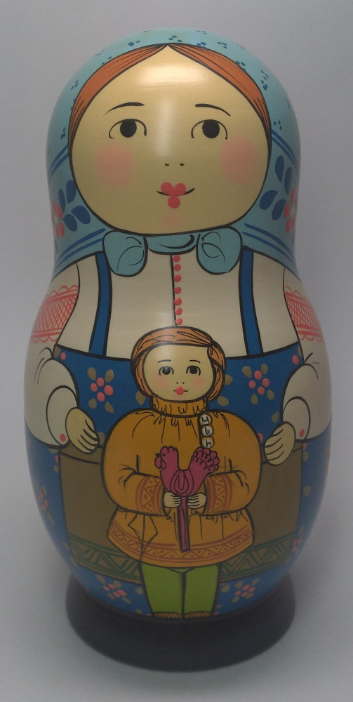 Shop Exclusive Nesting Dolls 160 mm Mother with Daughter with a Candy hand painted Traditional Russian Wooden Matryoshka doll 5 pcs (by Igor Malyutin) online at Skazka.site | Eligible for fast shipping and free returns. 160 mm Mother with Daughter with a Candy hand painted Traditional Russian Wooden Matryoshka doll 5 pcs (by Igor Malyutin)