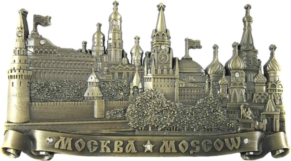 Магнит рельефный "Москва" со стразами, 10,5х6 см