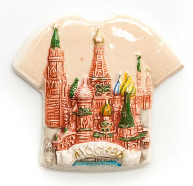 70x65 mm Moscow Kremlin Ceramic Fridge Magnet (by Skazka)