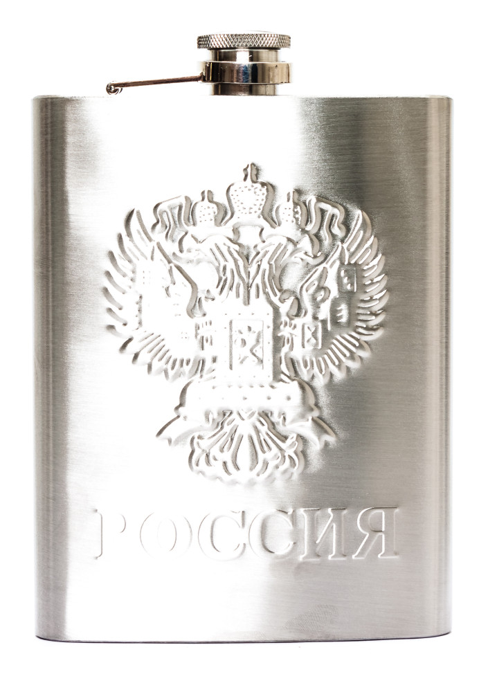 20 oz Russia Coat of Arms Metal Flask