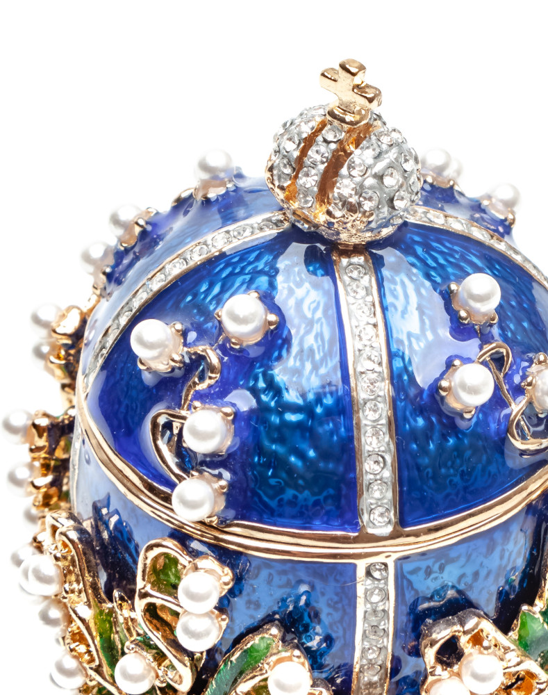 90 mm The Lilies of the Valley Dark Blue Easter Egg