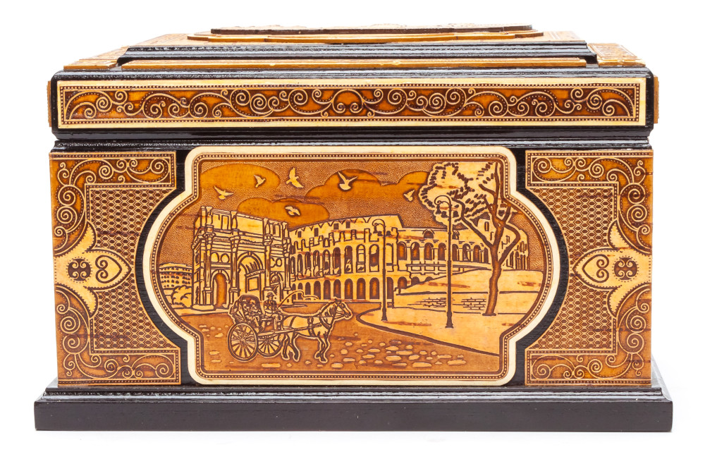 190x140 mm Moscow Kremlin hand made Birchbark Jewelry Box (by Maxim Birch)
