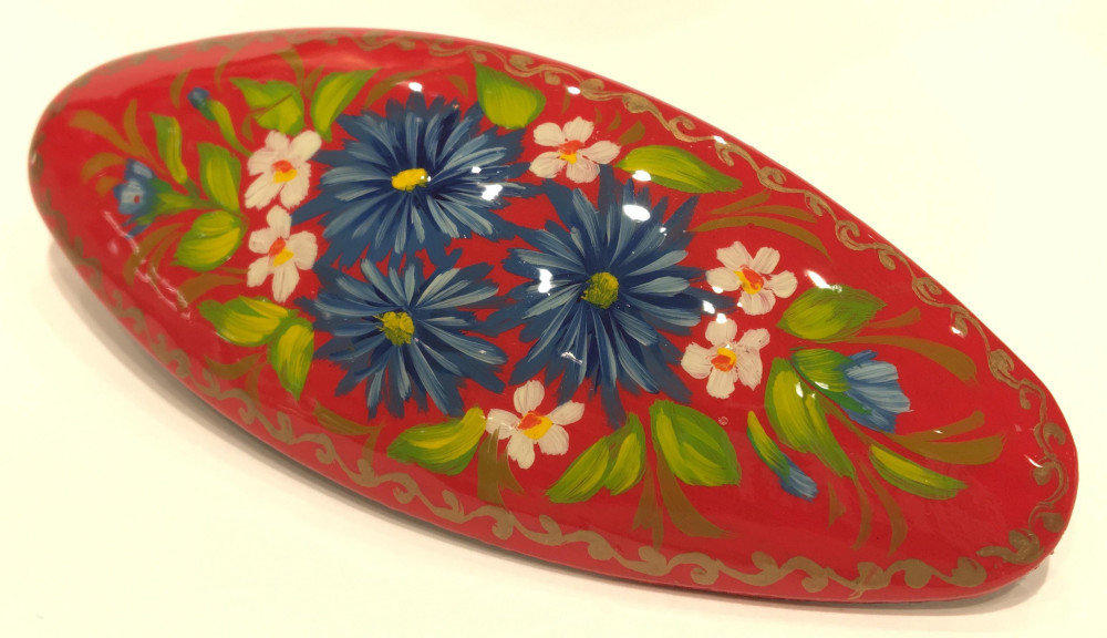 Lada Hair Clip Hand Painted Zhostovo Art