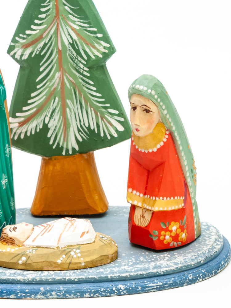 Nativity Set of 4 handpainted Carving Wooden Figures