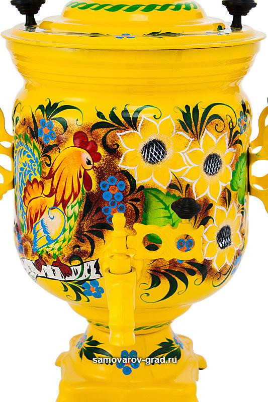 Country Rooster Hand Painted Electric Samovar Kettle