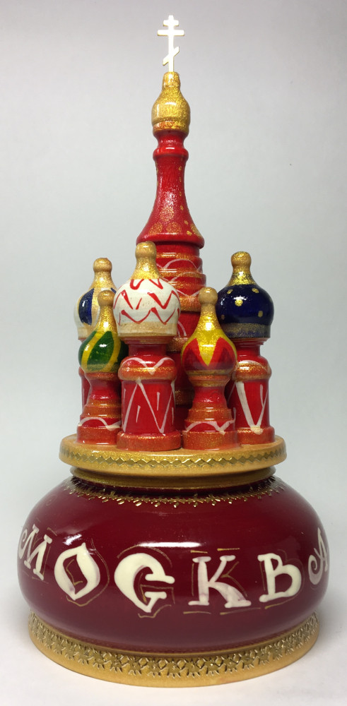 190 mm Saint Basil's Cathedral hand painted Wooden Music Box (by Nightingale Crafts)