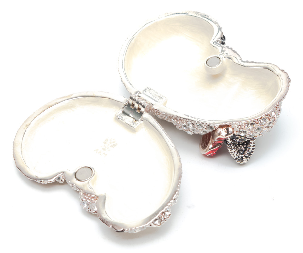 70 mm Cat with the Rhinestones Silver Jewellery Box