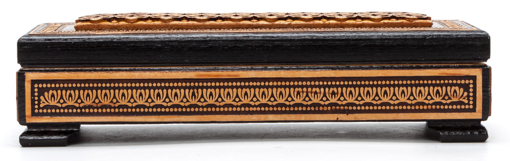 160x80 mm Siberian Patterns hand made Birchbark Jewelry Box (by Maxim Birch)