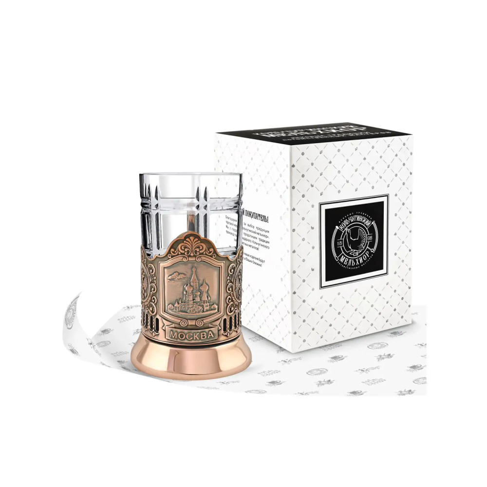 Shop Tea Glass Holders Saint Basil Cathedral copper tea glass holder with crystal glass online at Skazka.site | Eligible for fast shipping and free returns. Saint Basil Cathedral copper tea glass holder with crystal glass