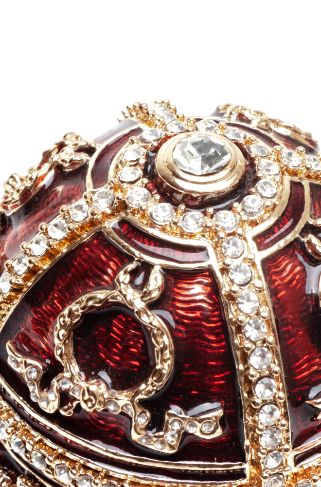 80 mm Burgundy Easter Egg with the Flower and the Pendant