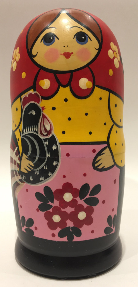 Shop Heritage Nesting Dolls Black Chicken Hand Painted Matryoshka Doll 5 pcs online at Skazka.site | Eligible for fast shipping and free returns. Black Chicken Hand Painted Matryoshka Doll 5 pcs