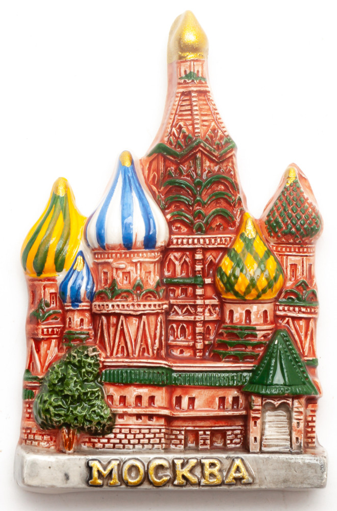 55x90 mm Saint Basil Cathedral Ceramic Fridge Magnet (by Skazka)