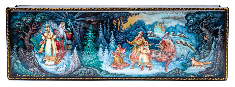 300x100mm Chasing The Forest Beauty Hand Painted Jewellery Box (by Sadko Workshop)