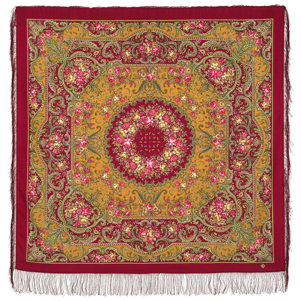 Shop Double-Thread Woolen Yarn Scarves with Silk Fringe 135x135 cm Платок «Осенний романс» online at Skazka.site | Eligible for fast shipping and free returns. Платок «Осенний романс»