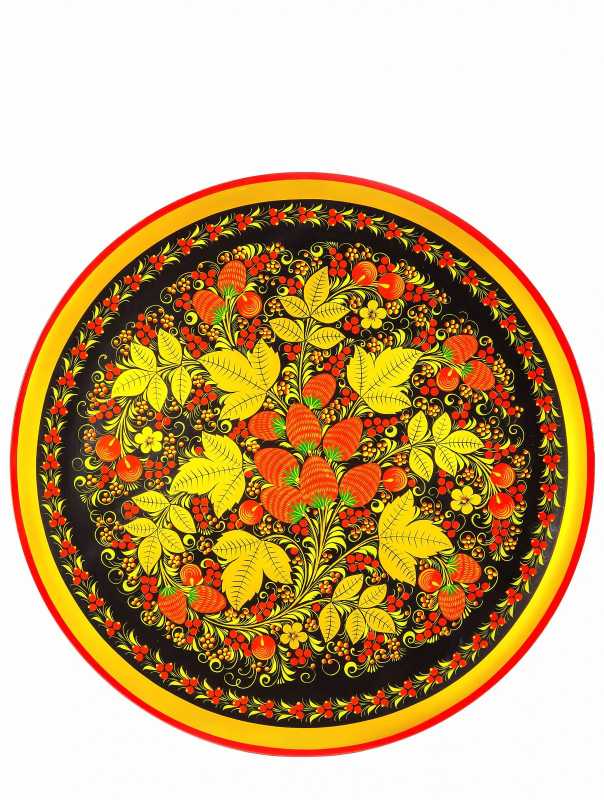 500x20 Strawberries hand Painted Wooden Wall Tray (by Golden Khokhloma)