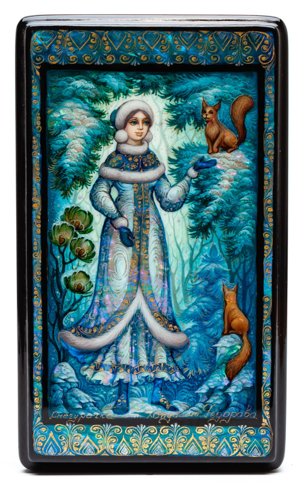 90x140mm Snowmaiden Hand Painted Jewellery Box (by Sadko Workshop)
