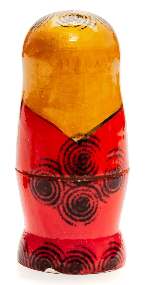 70 mm Golden Head Semenovskaya handpainted wooden Russian Matryoshka Doll 3 pcs (by Ivan Studio)