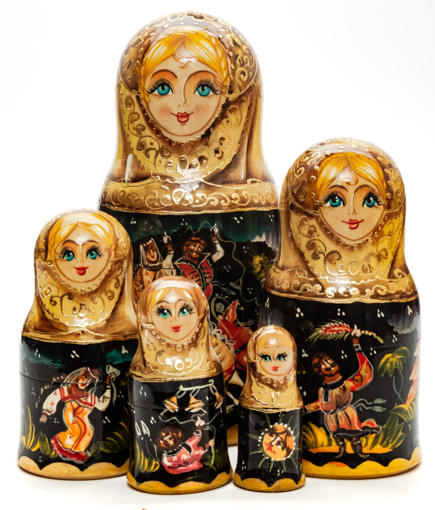 Shop Exclusive Nesting Dolls 180mm Russian Troika hand painted Matryoshka round Doll 5pcs (by Skazka) online at Skazka.site | Eligible for fast shipping and free returns. 180mm Russian Troika hand painted Matryoshka round Doll 5pcs (by Skazka)