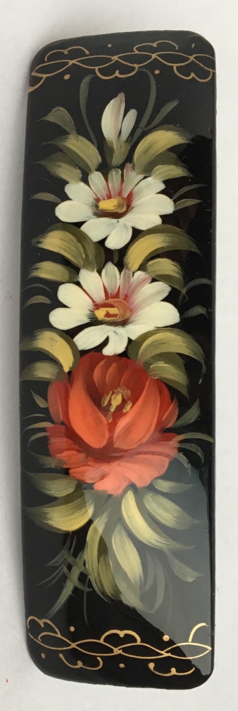 Lada Hair Clip Hand Painted Zhostovo Art