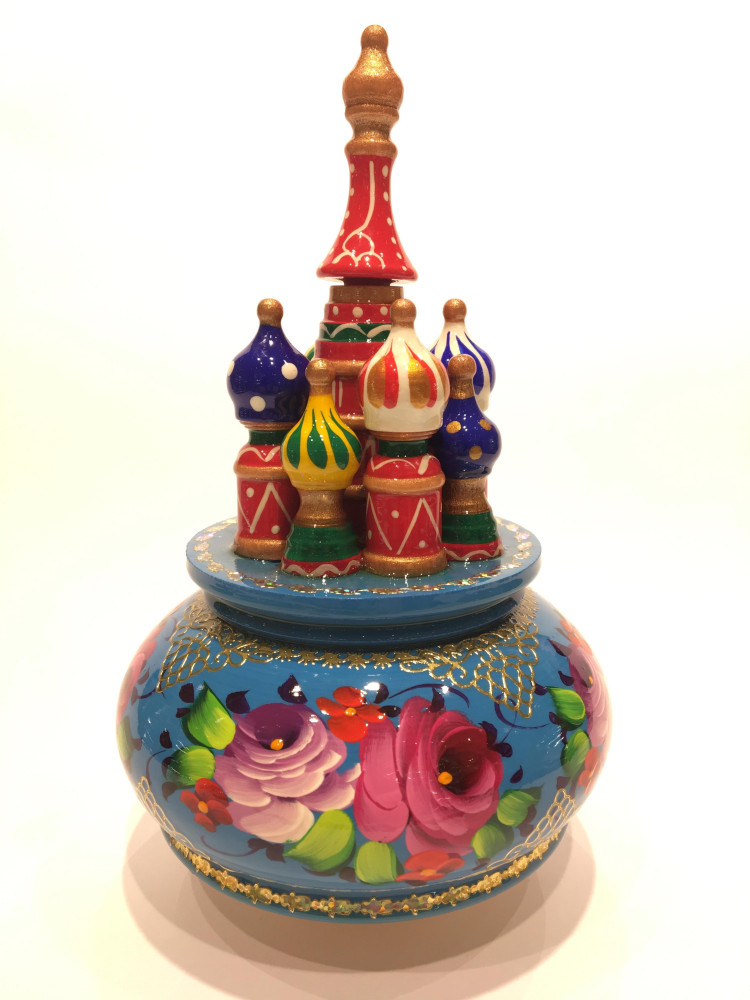 Saint Basil's Cathedral Zhostovo Art Music Box