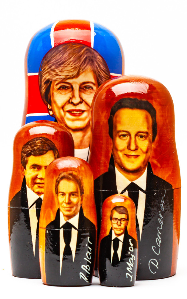 180mm Theresa May Handmade wooden Matryoshka Nesting Doll 5 pcs (by 3A Studio)