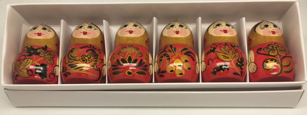Matryoshka Khokhloma Christmas Ornaments