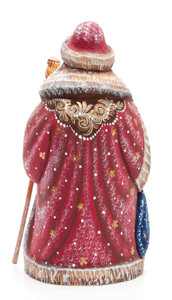 180 mm Santa Claus Hand Carved Wooden Figurine with painted picture Nativity