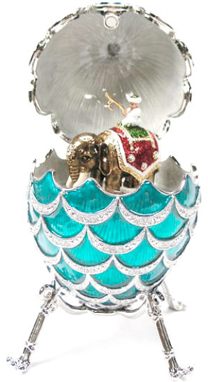92 mm Blue Cone with Elephant inside Easter Egg