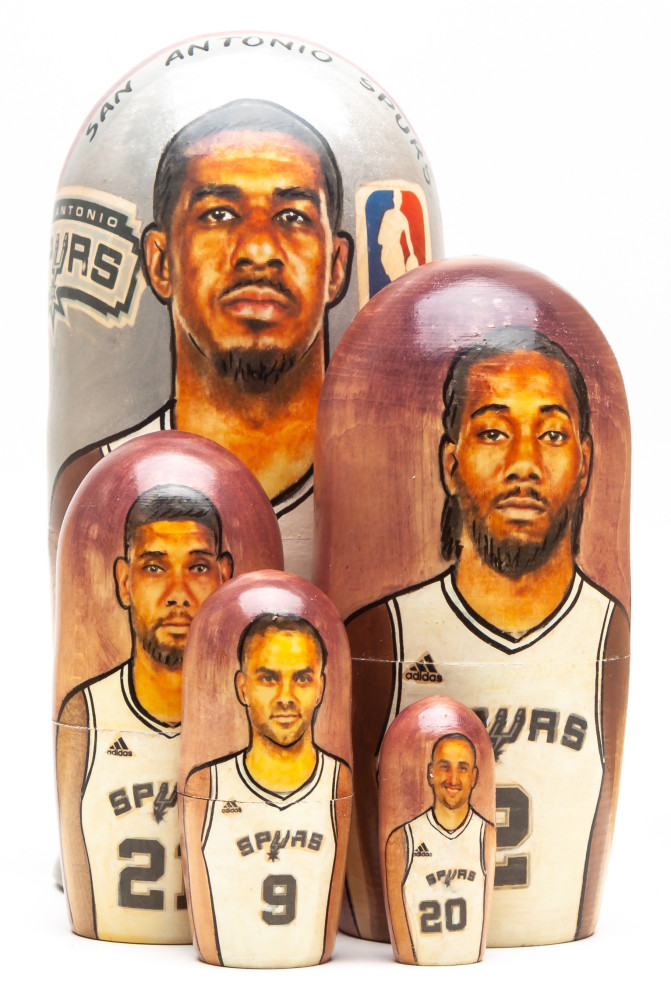 180mm Aldridge from San Antonio Spurs Hand Painted Matryoshka Doll 5 pcs (by Konstantin Studio)