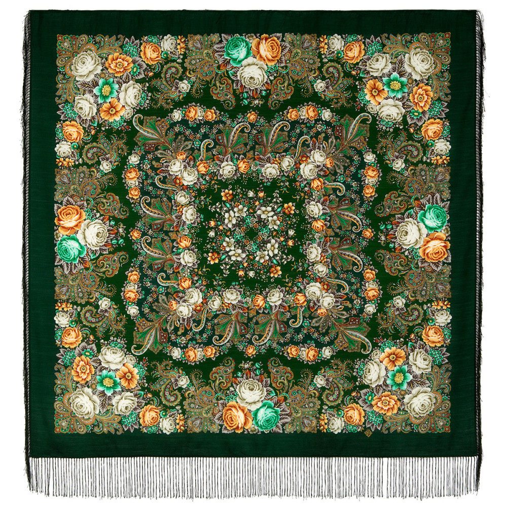 Shop Woolen Scarves with Silk Fringe 125x125 cm Платок «Любушка-голубушка» online at Skazka.site | Eligible for fast shipping and free returns. Платок «Любушка-голубушка»