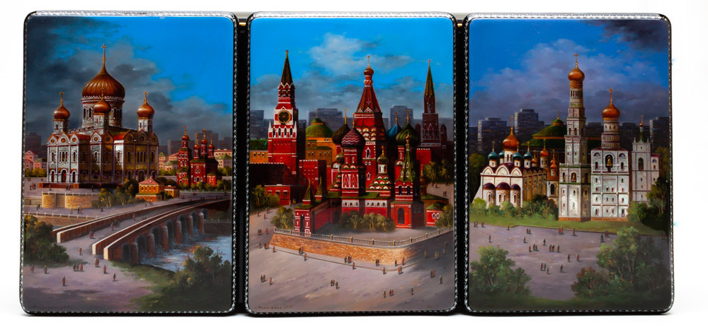 390x180mm Moscow Kremlin Hand Painted Jewellery Box (by Alexander G Studio)