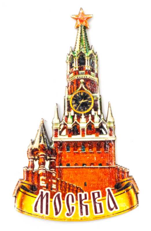 45x73 mm Spasskaya Tower Wooden Fridge Magnet (by Birch Gifts)