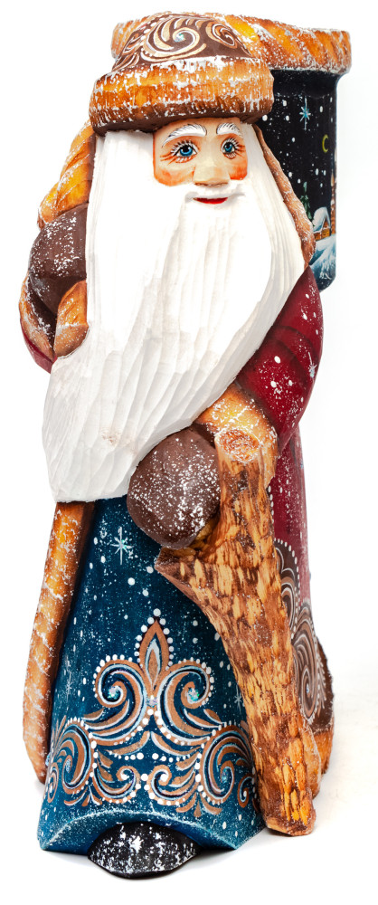 180 mm Running Santa Claus with Staff and Bag of Gifts (by Sergey Christmas Workshop)