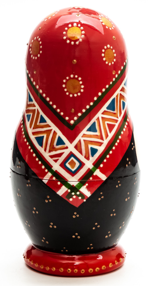 160 mm Moscow Snt Basil Cathedral hand painted by Lentuloff on wooden Matryoshka doll 5 pcs (by A Studio)