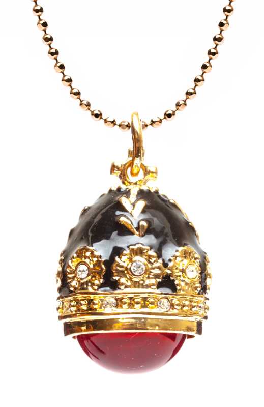 Amber Black Egg Pendant